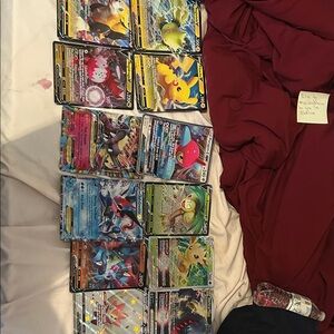 Pokemon Assorted Holo Trading Cards - Yellow, Blue, Red, Green